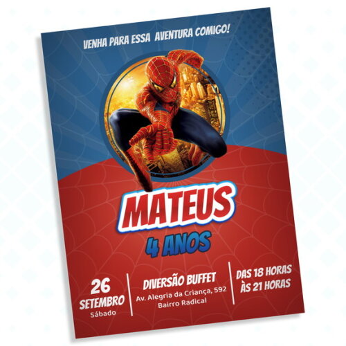 Convite Digital Homem Aranha