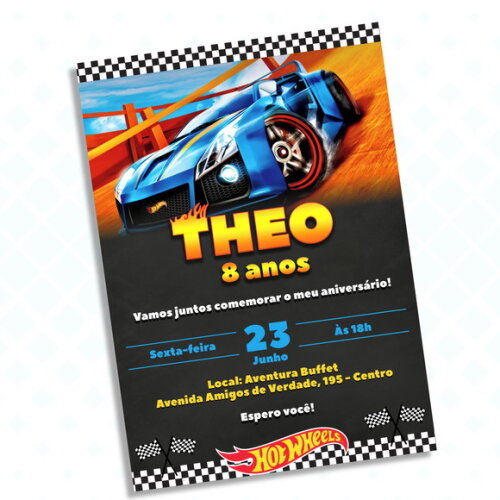 Convite Digital Hotwheels