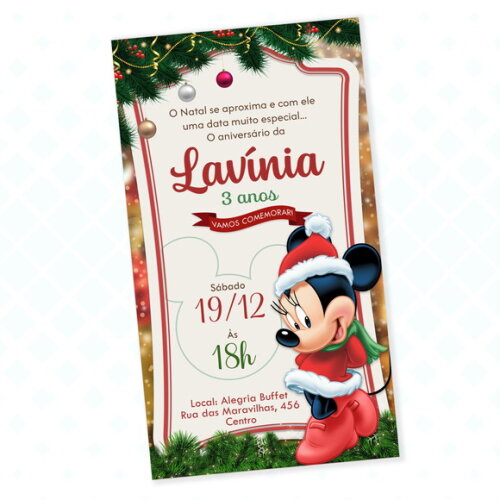 Convite Digital Minnie Natal