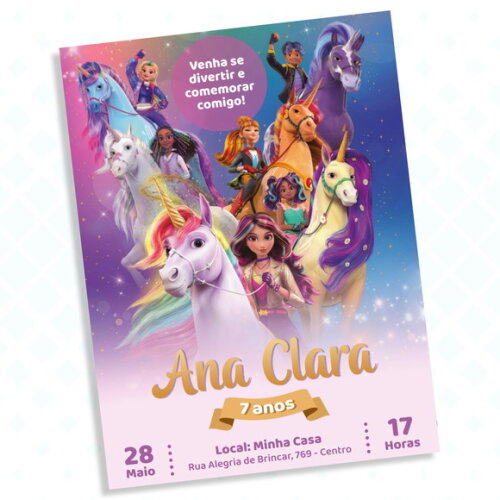 Convite Digital Personalizado Academia Unicórnio
