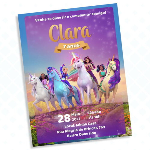 Convite Digital Personalizado Academia Unicórnio