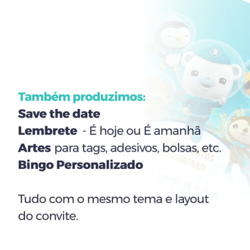 Convite Digital Personalizado Octonautas