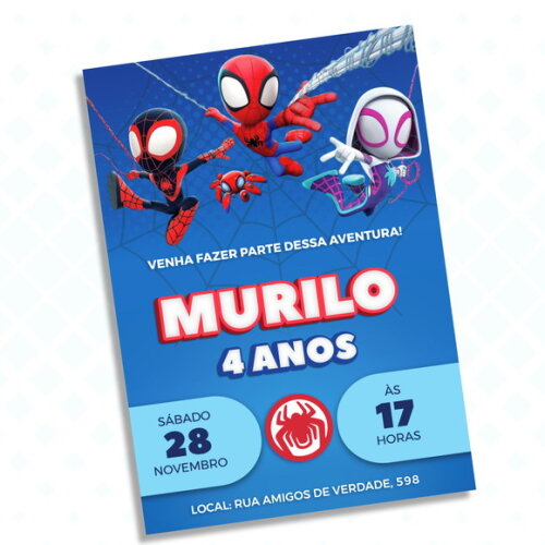 Convite Digital Spidey e Seus Amigos