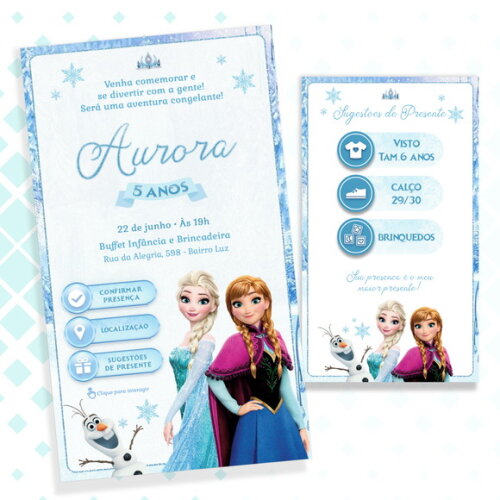 Convite Interativo Frozen