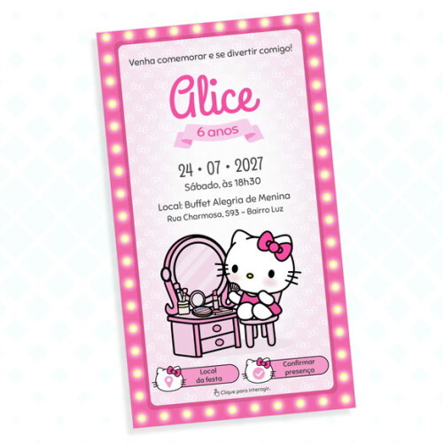 Convite Interativo Hello Kitty