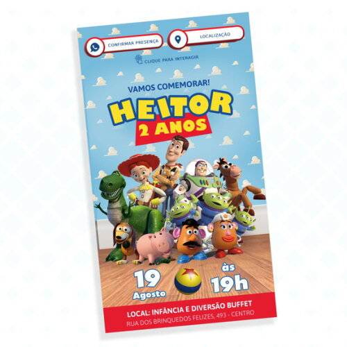 Convite Interativo Toy Story