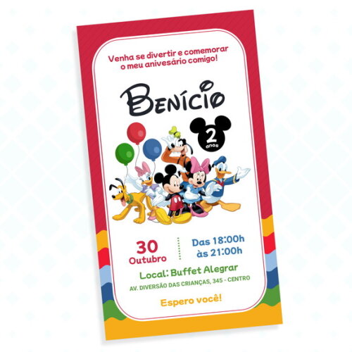Convite Virtual Turma do Mickey