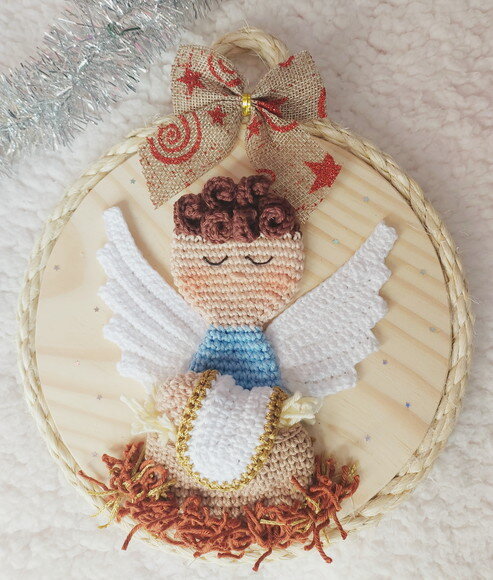 Placa Decorativa de Natal - Anjo