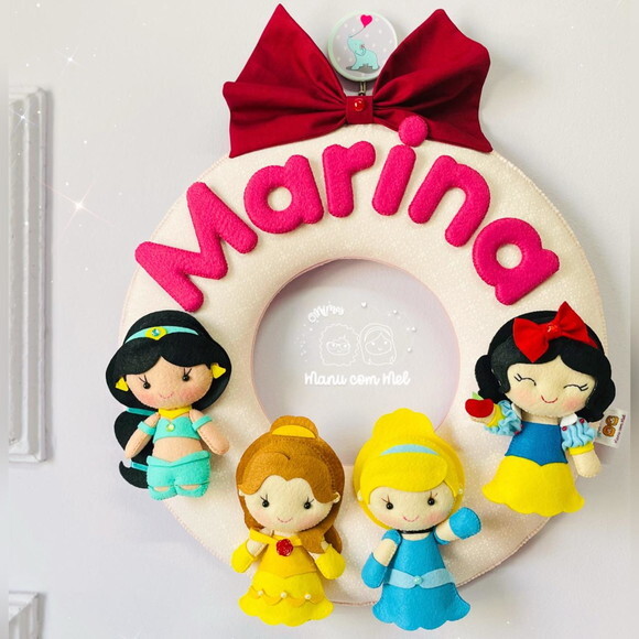 Enfeite de Porta Maternidade Princesas
