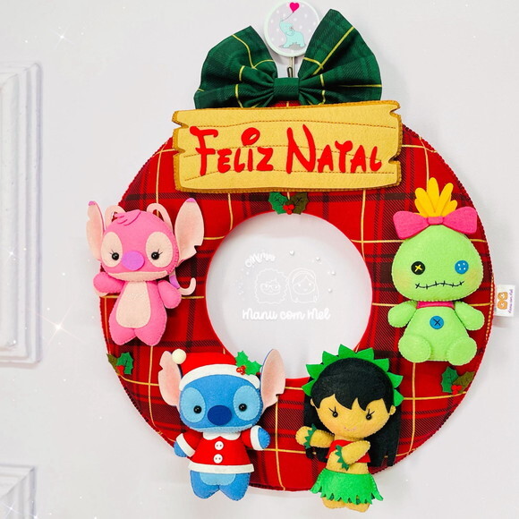 Guirlanda de Natal ou Bem Vindos Lilo e Stitch