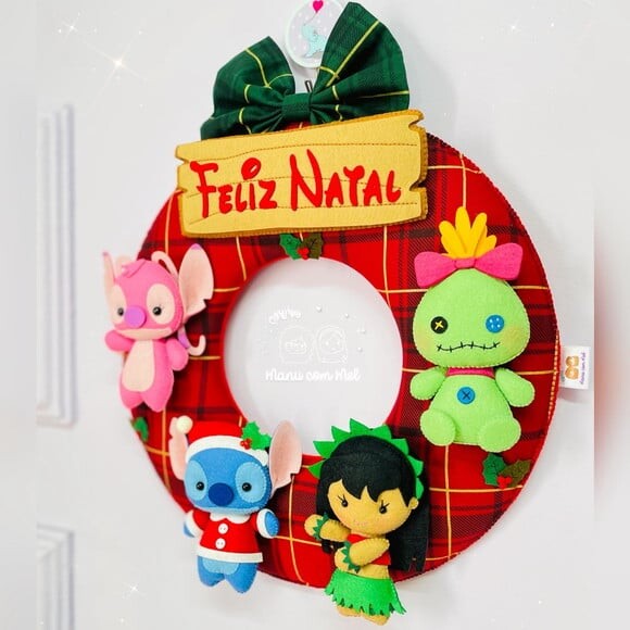 Guirlanda de Natal ou Bem Vindos Lilo e Stitch