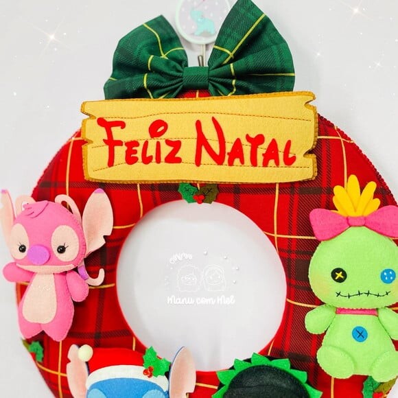 Guirlanda de Natal ou Bem Vindos Lilo e Stitch