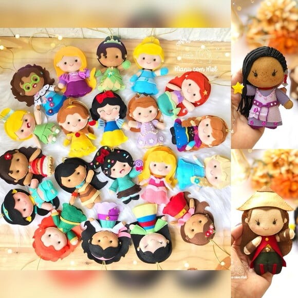 Kit Enfeite de Porta + Móbile de Berço Princesas