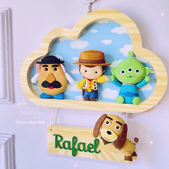 Kit Enfeite de Porta + Móbile de Berço Toy Story
