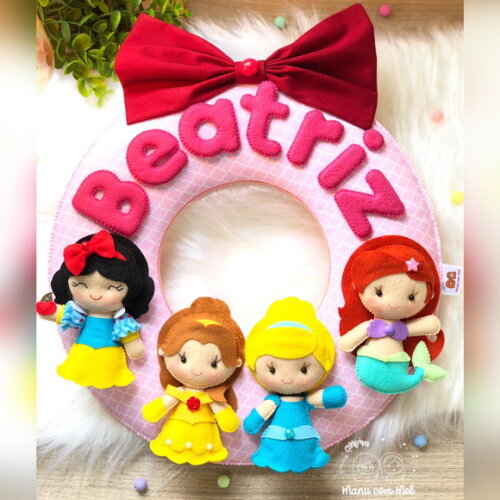 Enfeite de Porta Maternidade Princesas