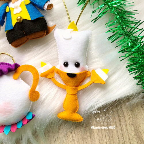 Pingentes de Natal a Bela e a Fera