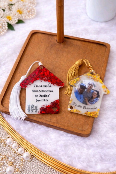 Chaveiro Casinha com Foto - Lar Doce Lar