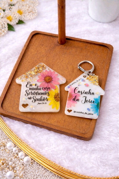 Chaveiro Casinha com Foto - Lar Doce Lar