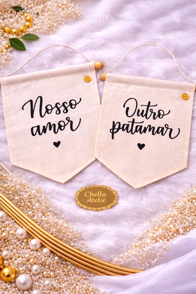 Par de Flamulas para Cadeira dos Noivos