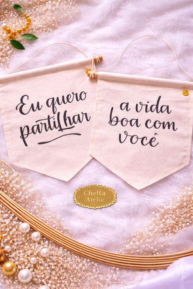 Par de Flamulas para Cadeira dos Noivos