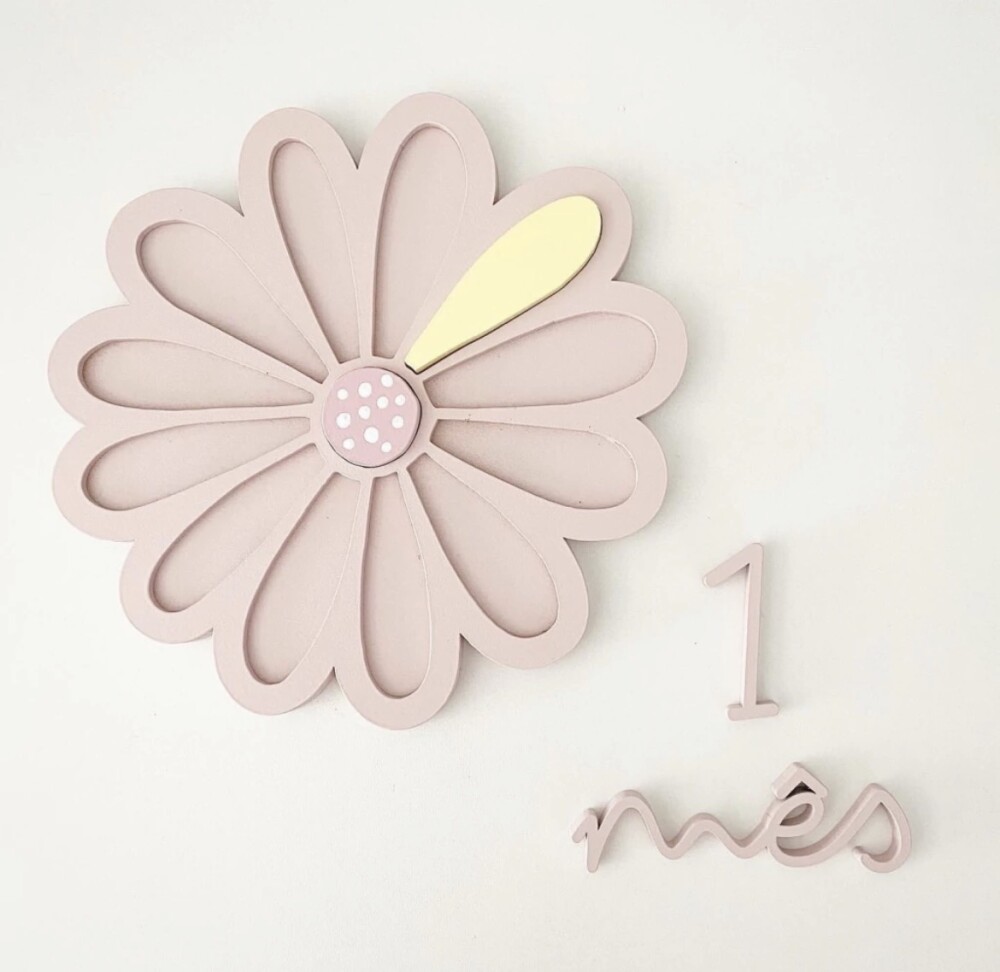 Kit Mesversário Flor 12 Pétalas – Design Exclusivo – MDF Pr