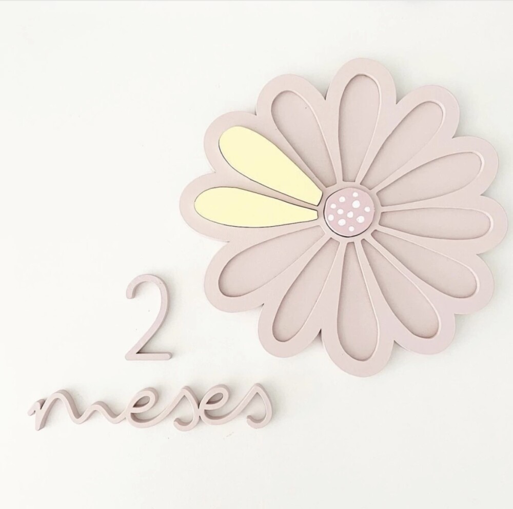 Kit Mesversário Flor 12 Pétalas – Design Exclusivo – MDF Pr