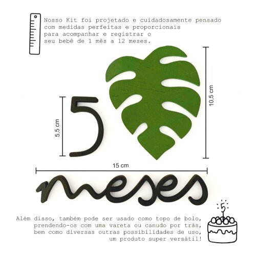 Mesversário Completo - Folhagem - Costela Adão - Presente Mamã