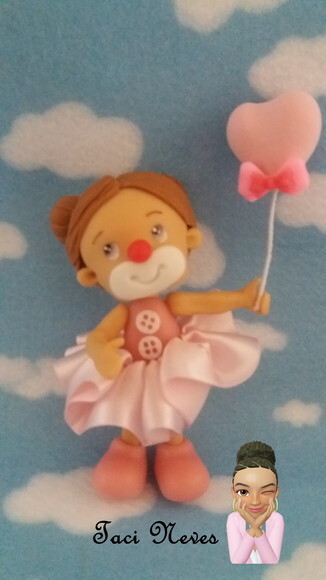 Aplique palhacinha Circo rosa menina