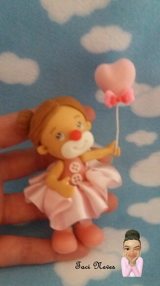 Aplique palhacinha Circo rosa menina