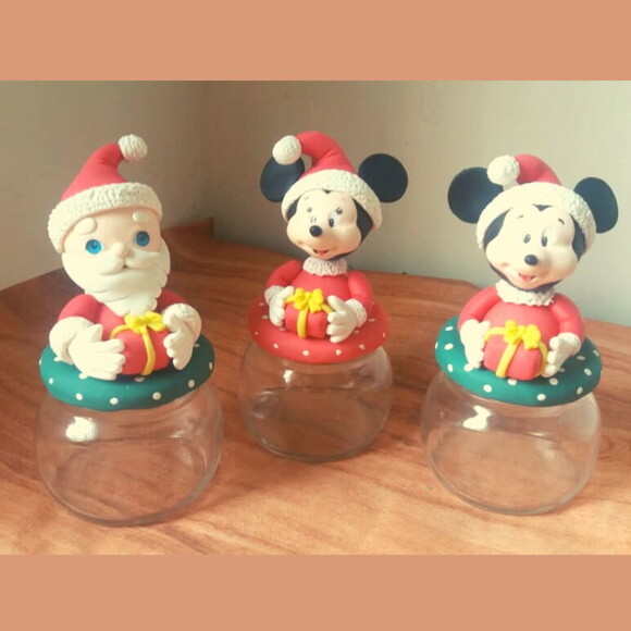 Biscuit Natal Potes Mickey e Papai Noel