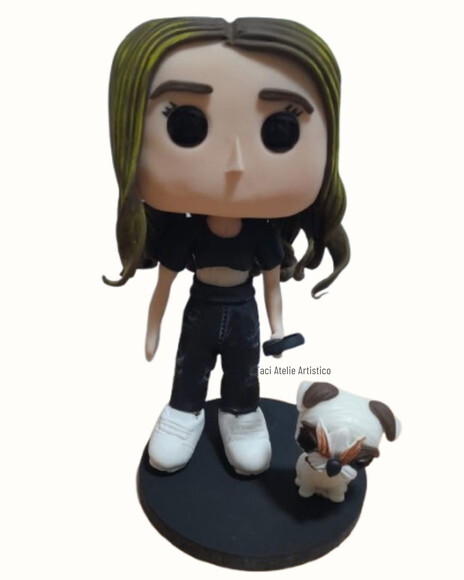 Boneco Funko Pop Personalizado com Pet, Caricatura em Biscut