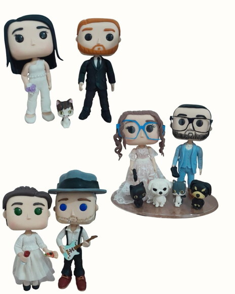 Boneco Funko Pop Personalizado Família com Pet