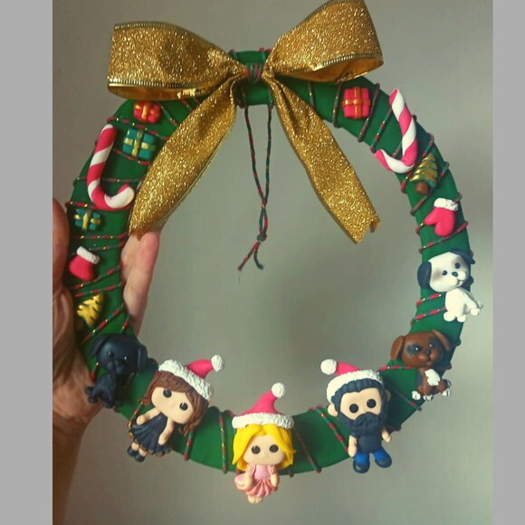 Guirlanda Família Natal Biscuit
