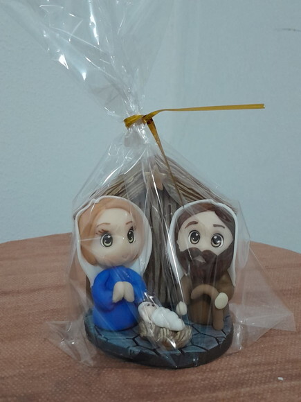 Mini Presépio de Natal em Biscuit
