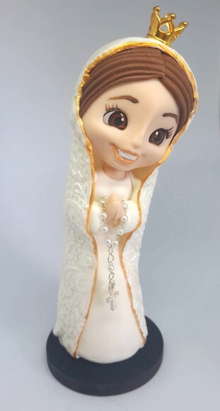 Nossa Senhora de Fátima Biscuit Decorativa 20cm