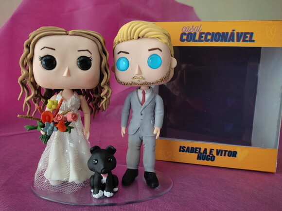 Topo de Bolo Casamento Funko Pop