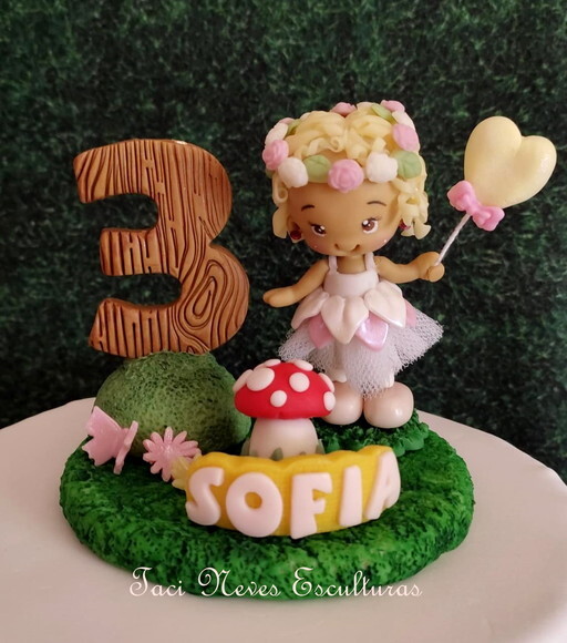 Topo de Bolo Jardim Encantado