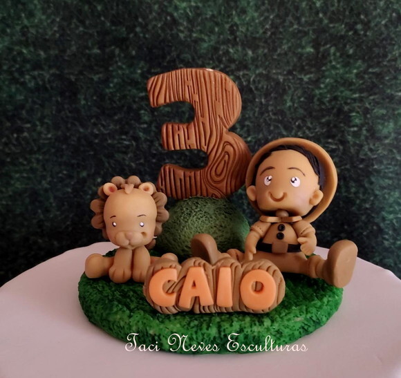 Topo de Bolo Safari