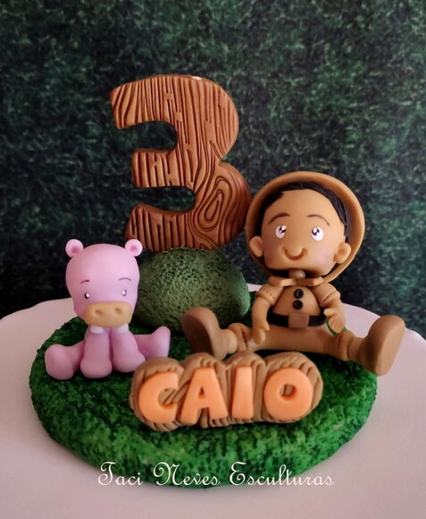 Topo de Bolo Safari