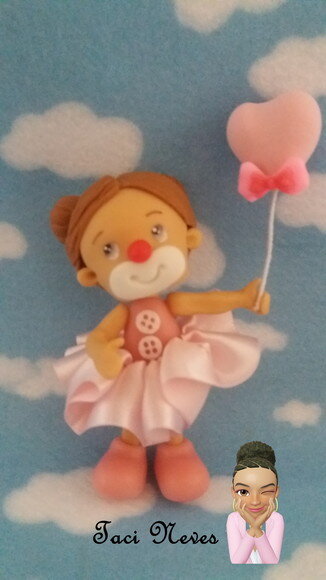Aplique palhacinha Circo rosa menina
