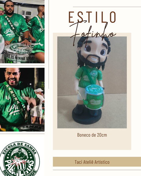 Boneco Caricatura Fofinho com Cabeça Redonda | Presente em B