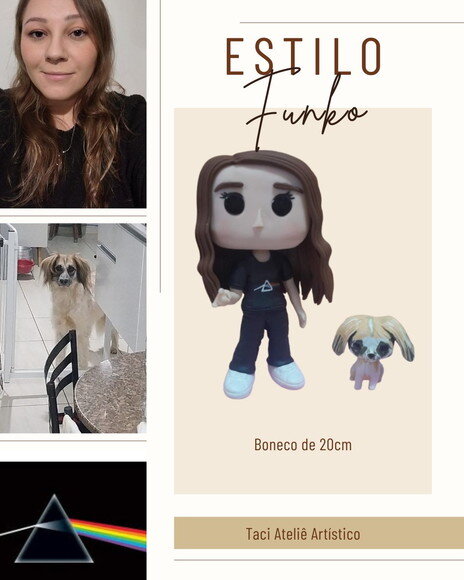 Boneco Funko Pop Personalizado com Pet, Caricatura em Biscut