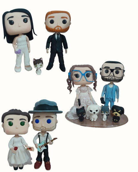 Boneco Funko Pop Personalizado Família com Pet