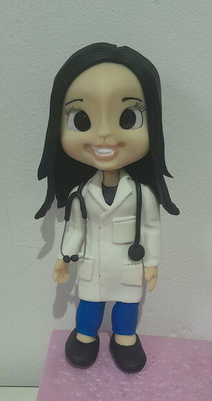 Médica Profissão Personalizada Biscuit