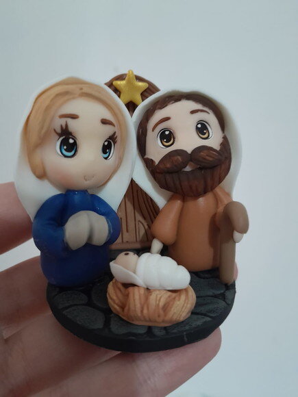 Mini Santinhos para Presépio de Natal em Biscuit