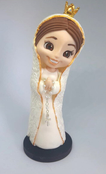 Nossa Senhora de Fátima Biscuit Decorativa 20cm