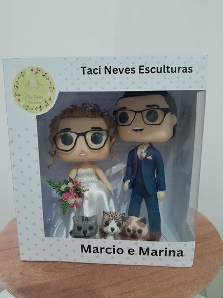 Topo de Bolo Casamento Funko Pop