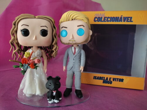Topo de Bolo Casamento Funko Pop