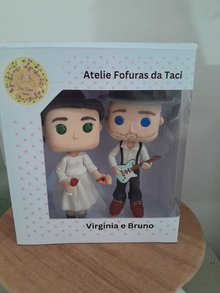 Topo de Bolo Casamento Funko Pop Guitarrista Estilosos