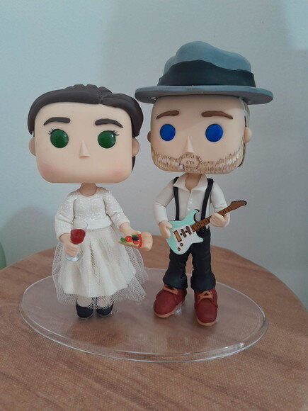 Topo de Bolo Casamento Funko Pop Guitarrista Estilosos